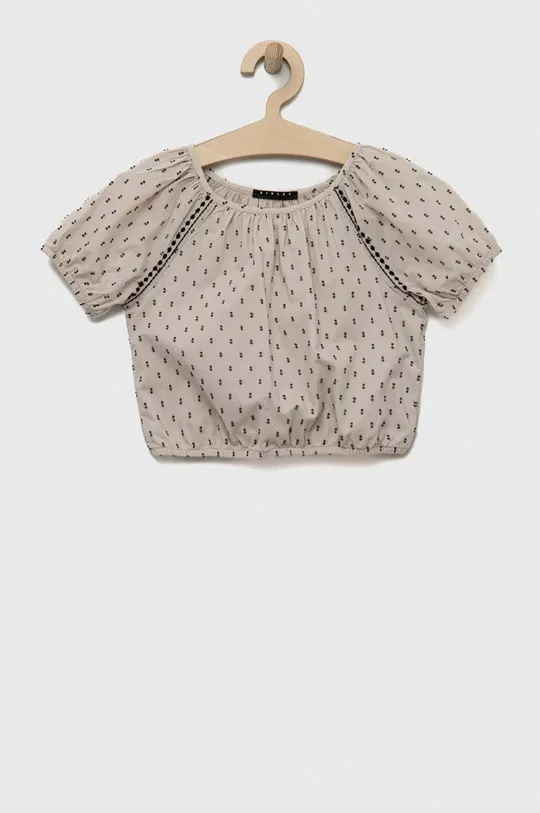 beżowy Sisley bluzka bawełniana dziecięca Dziewczęcy