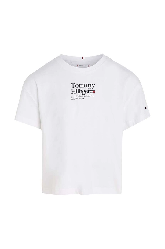 Dječja pamučna majica kratkih rukava Tommy Hilfiger bijela