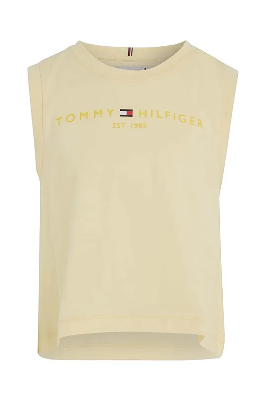 żółty Tommy Hilfiger top bawełniany dziecięcy Dziewczęcy