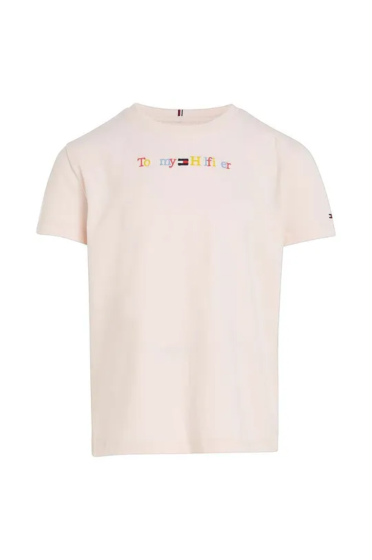 pastelowy różowy Tommy Hilfiger t-shirt dziecięcy Dziewczęcy