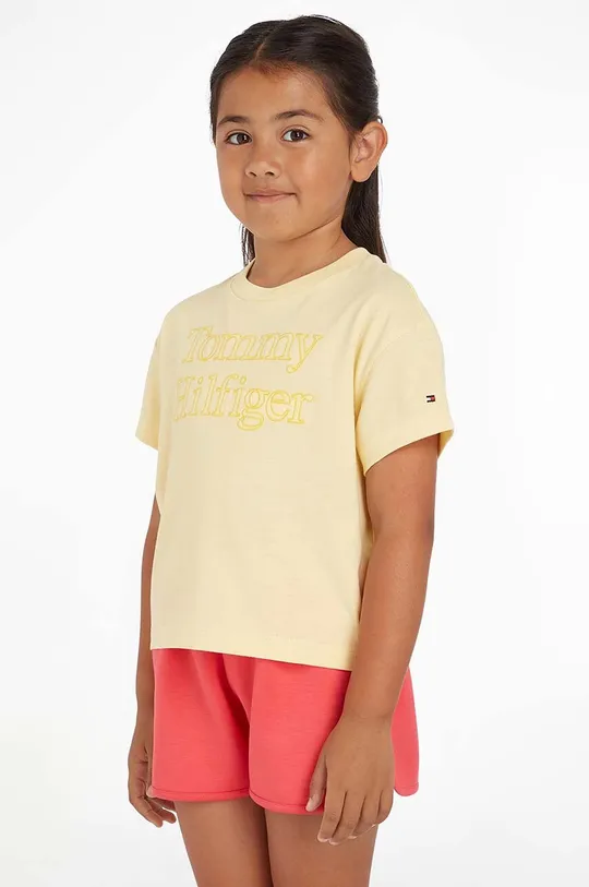 žltá Detské tričko Tommy Hilfiger Dievčenský