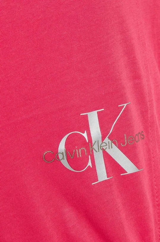 roza Otroška bombažna kratka majica Calvin Klein Jeans