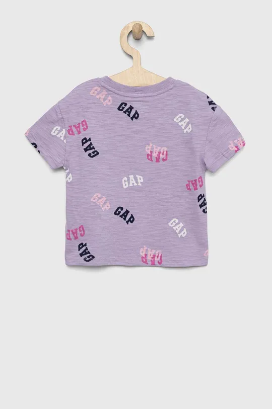 Otroška bombažna kratka majica GAP vijolična