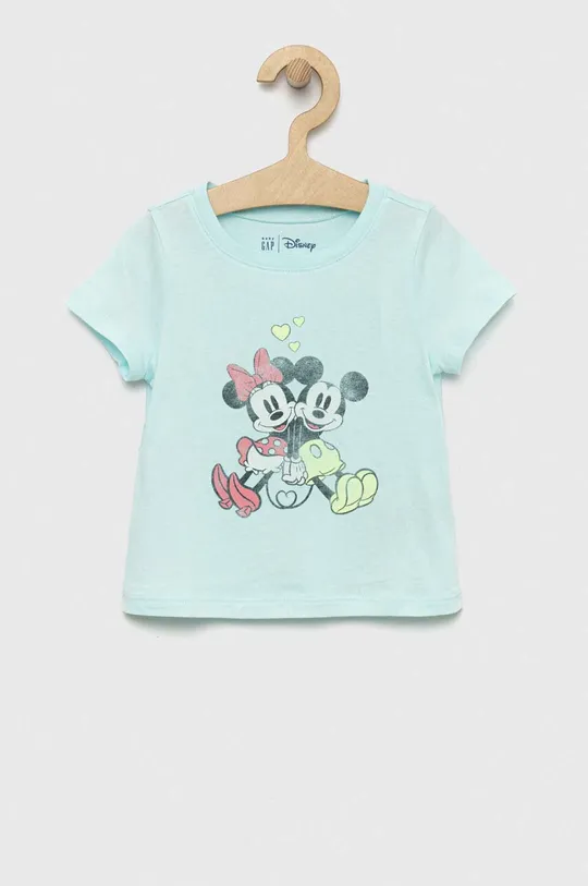 niebieski GAP t-shirt bawełniany dziecięcy x Disney Dziewczęcy