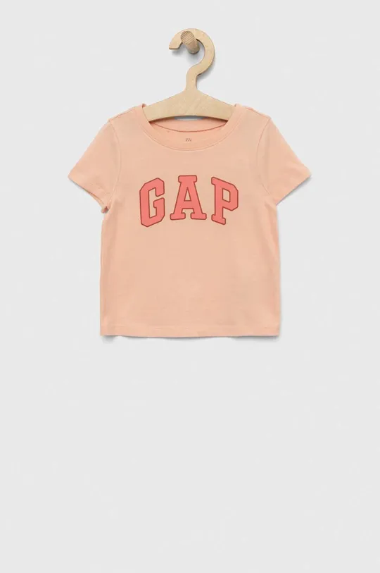 pomarańczowy GAP t-shirt bawełniany dziecięcy Dziewczęcy