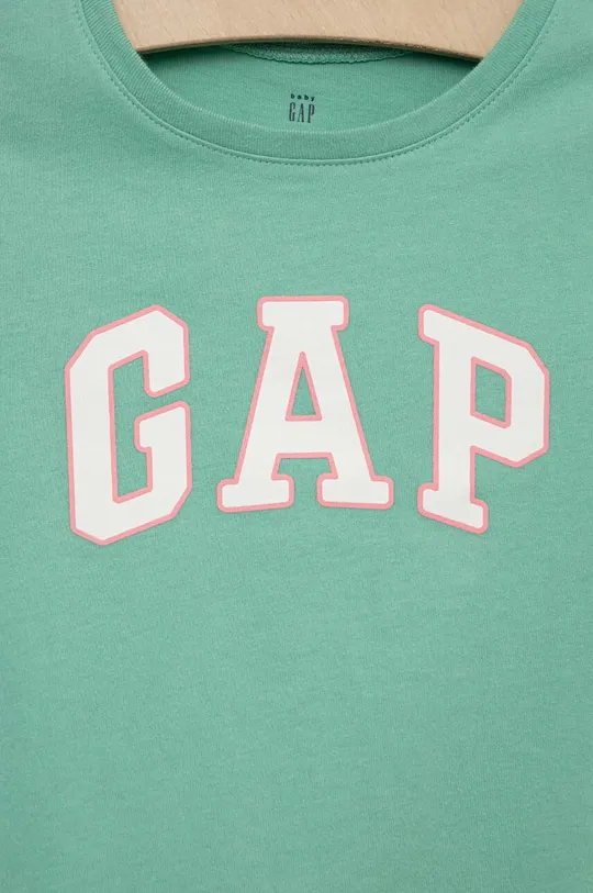 Otroška bombažna kratka majica GAP zelena