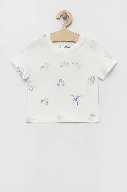 білий Дитяча бавовняна футболка GAP x Disney Для дівчаток
