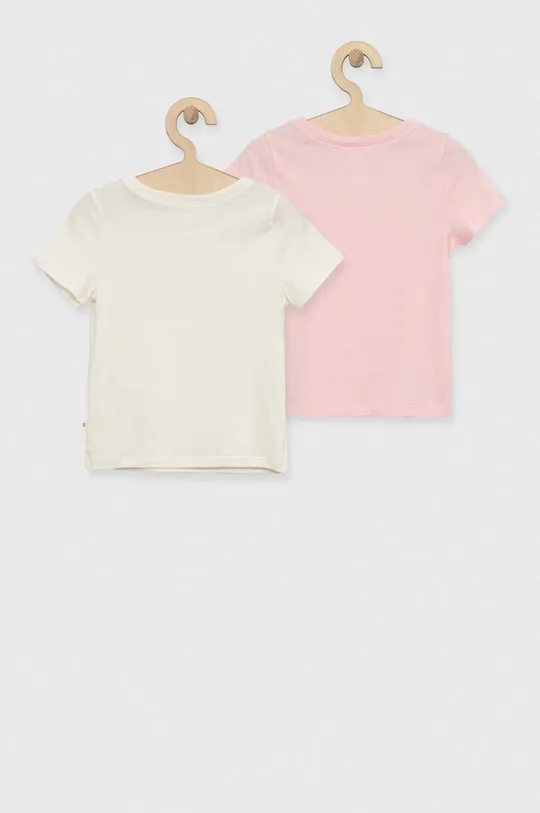 GAP t-shirt bawełniany dziecięcy 2-pack różowy