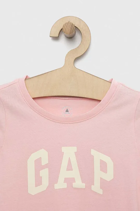 рожевий Дитяча бавовняна футболка GAP 2-pack