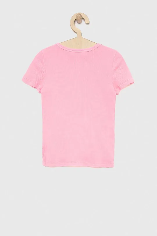 Dječja pamučna majica kratkih rukava GAP roza