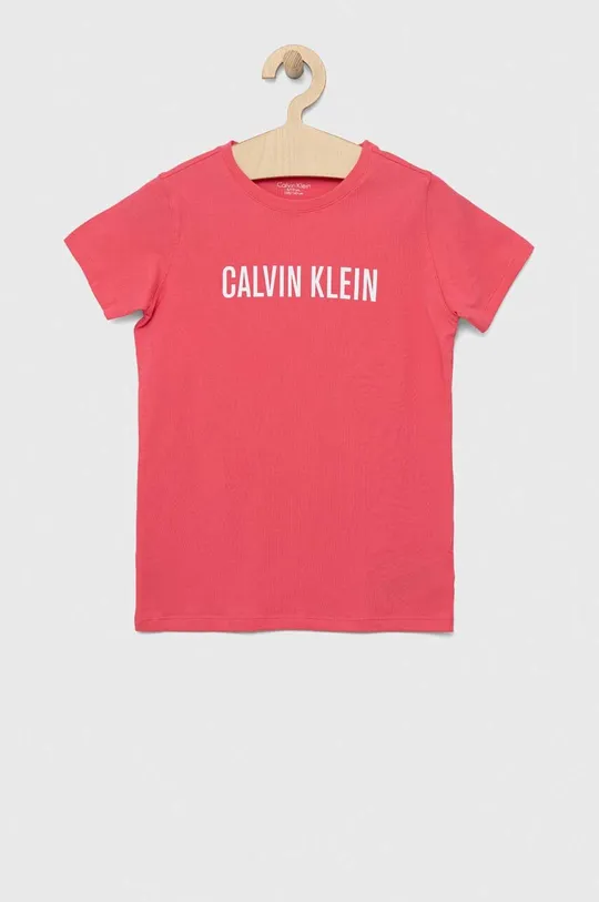 Παιδικό βαμβακερό μπλουζάκι Calvin Klein Underwear 2-pack ροζ