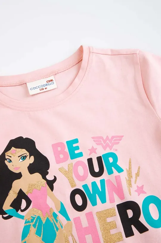 ροζ Παιδικό μπλουζάκι Coccodrillo x Wonder Woman