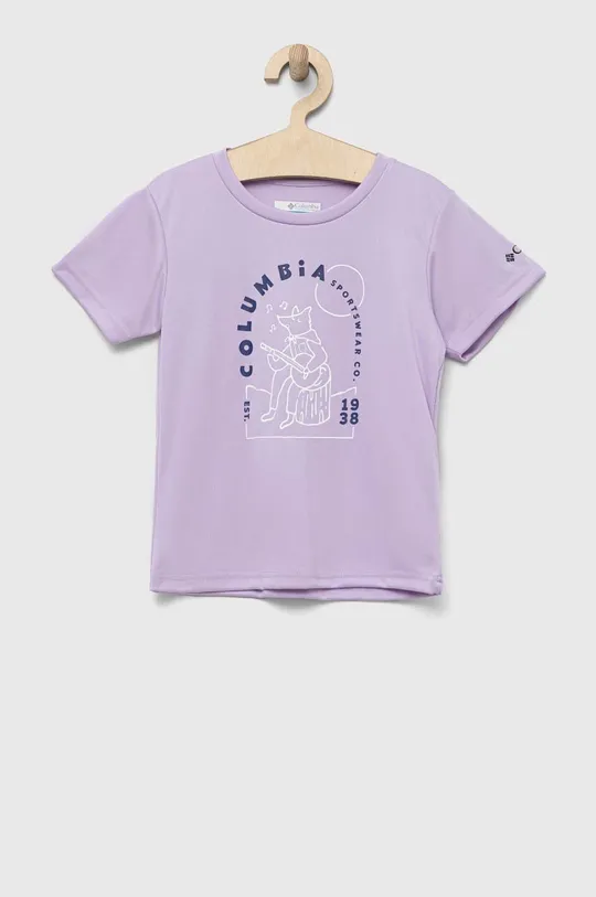 vijolična Otroška kratka majica Columbia Mirror Creek Short Sleeve Graphic Shirt Dekliški