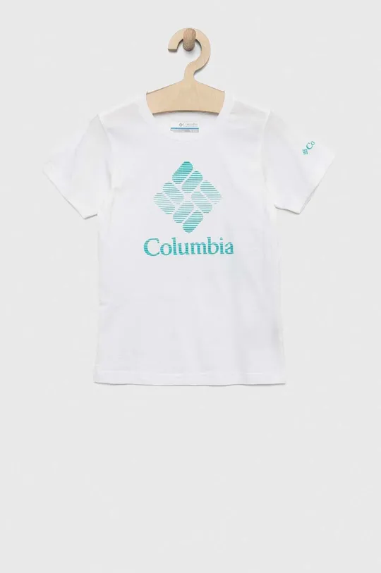 λευκό Παιδικό βαμβακερό μπλουζάκι Columbia Mission Lake Short Sleeve Graphic Shirt Για κορίτσια