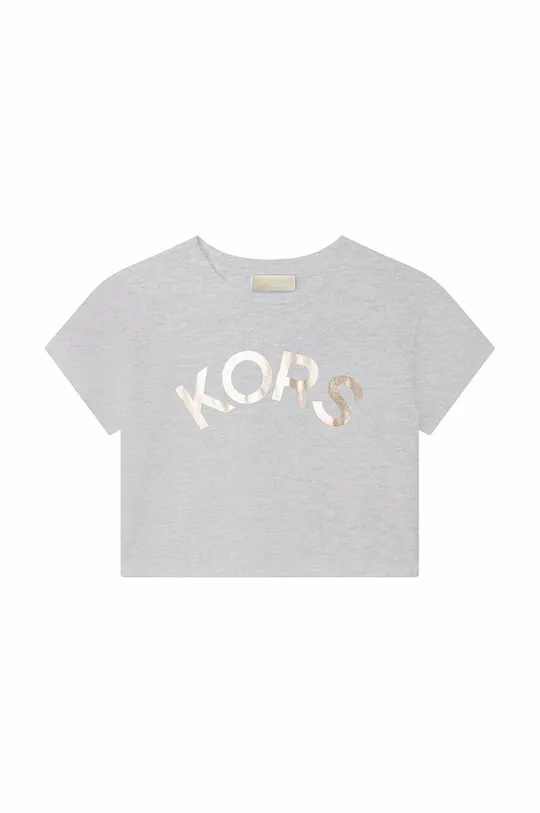 siva Otroška bombažna kratka majica Michael Kors Dekliški