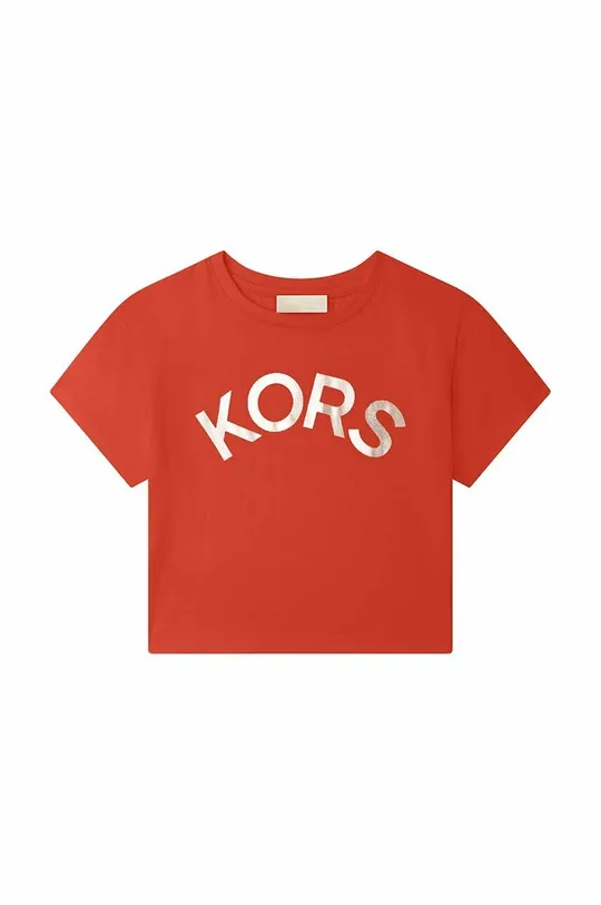 rdeča Otroška bombažna kratka majica Michael Kors Dekliški