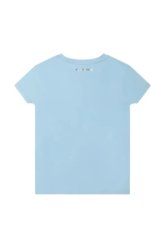 Otroška bombažna kratka majica Karl Lagerfeld modra