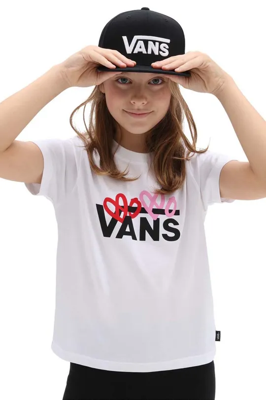 λευκό Παιδικό βαμβακερό μπλουζάκι Vans VALENTINES LOGO BOXY White Για κορίτσια