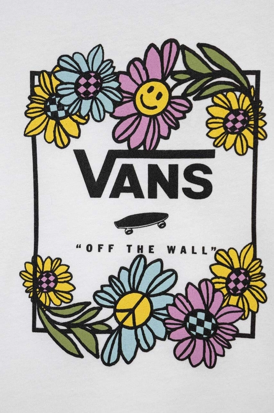 Παιδικό βαμβακερό μπλουζάκι Vans ELEVATED BOX FLOWERS White  100% Βαμβάκι