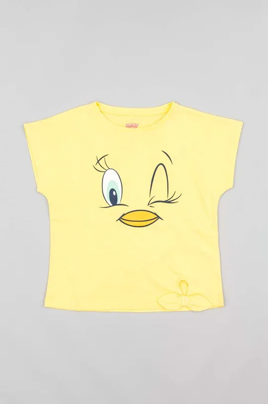 Otroška bombažna kratka majica zippy rumena