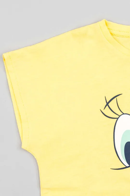 žltá Detské bavlnené tričko zippy