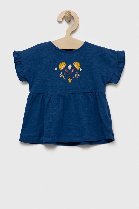 темно-синій Дитяча бавовняна футболка zippy Для дівчаток