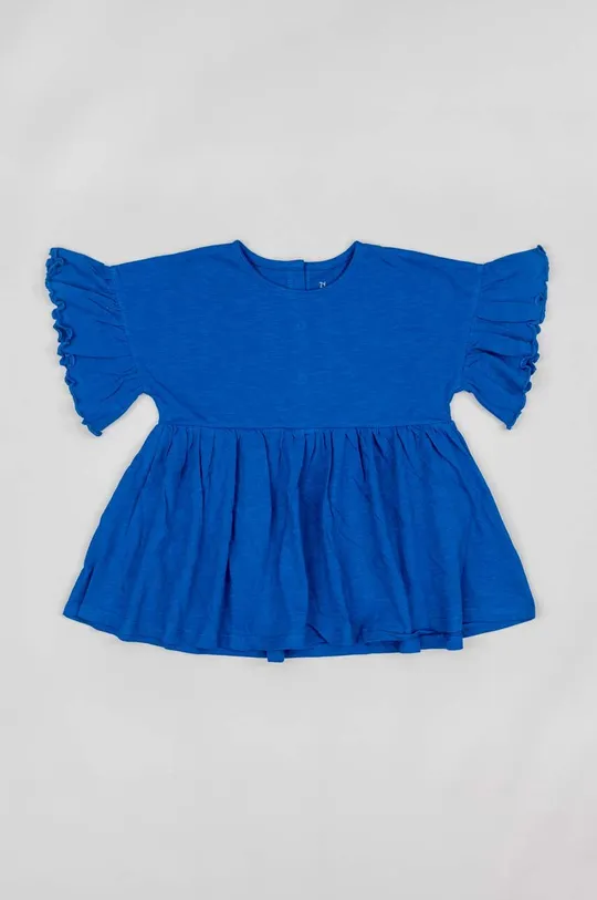 modra Otroška bombažna kratka majica zippy Dekliški