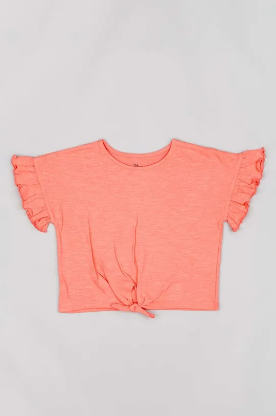 oranžová Detské bavlnené tričko zippy Dievčenský