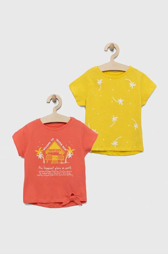 oranžna Otroška bombažna kratka majica zippy 2-pack Dekliški