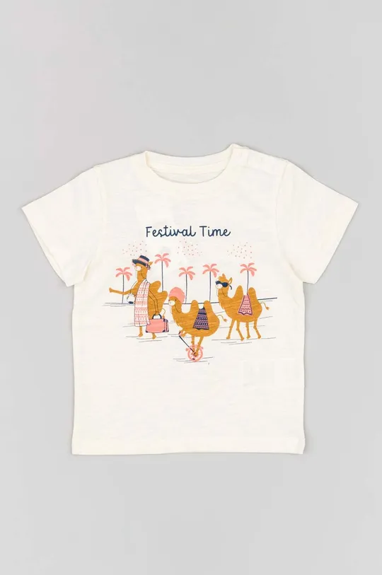 бежевий Бавовняна футболка для немовлят zippy Для дівчаток