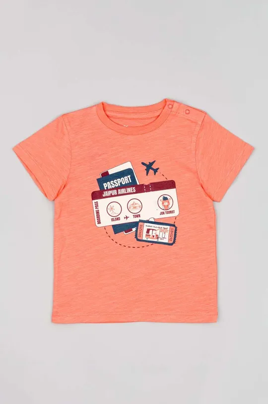 pomarańczowy zippy t-shirt bawełniany niemowlęcy Dziewczęcy