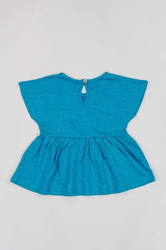 Detské bavlnené tričko s dlhým rukávom zippy modrá
