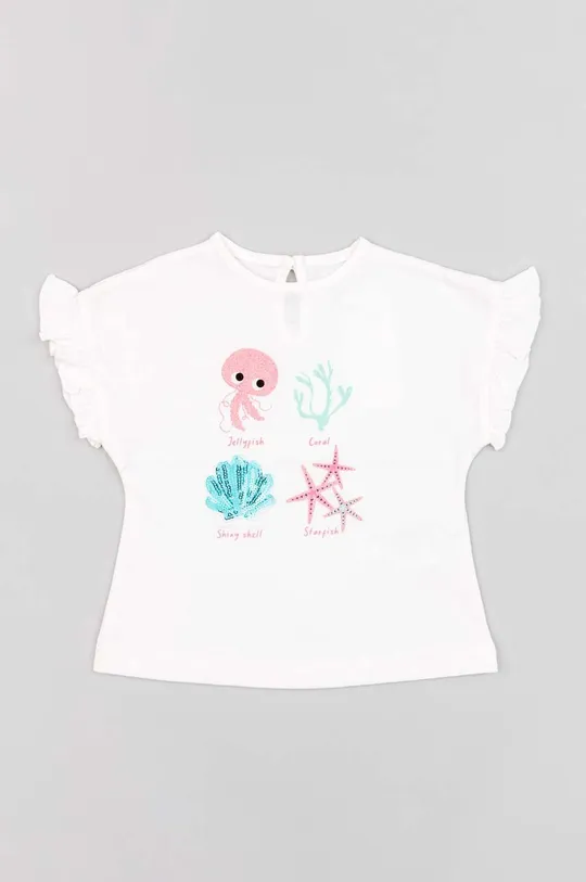 білий Бавовняна футболка для немовлят zippy Для дівчаток