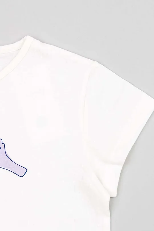 bela Otroška bombažna kratka majica zippy