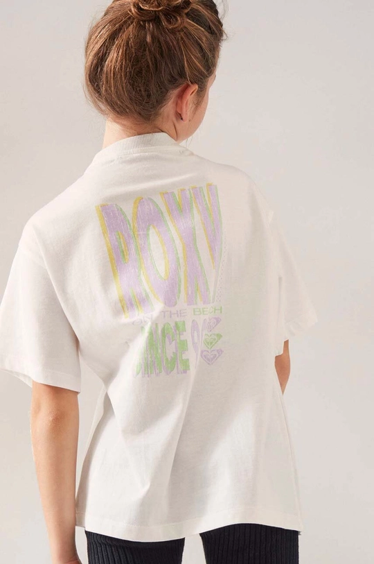 Roxy t-shirt bawełniany dziecięcy biały