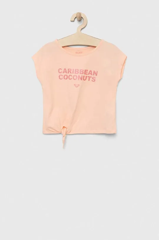 оранжевый Детская хлопковая футболка Roxy Для девочек