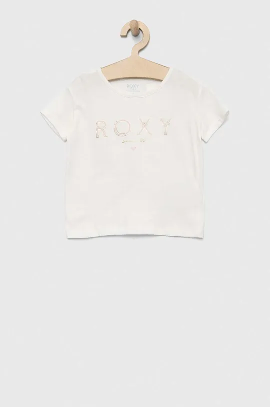 білий Дитяча бавовняна футболка Roxy Для дівчаток