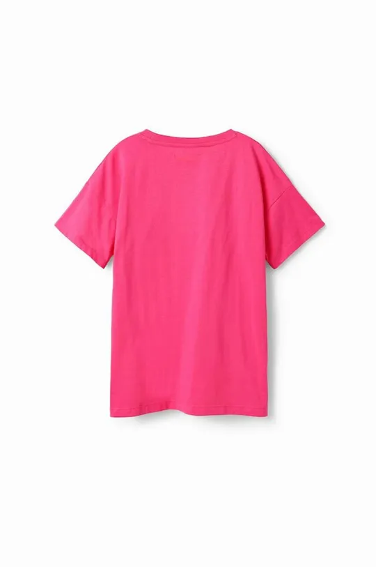 roza Dječja pamučna majica kratkih rukava Desigual