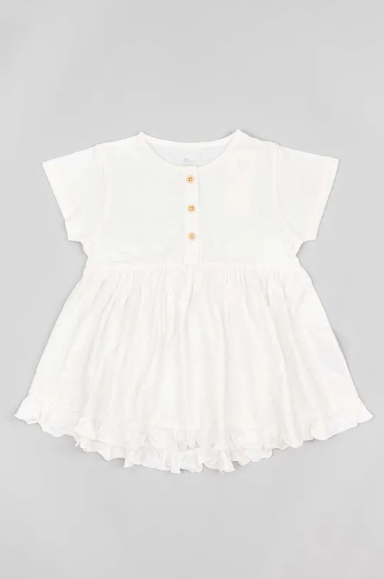 bijela Dječja pamučna majica kratkih rukava zippy Za djevojčice