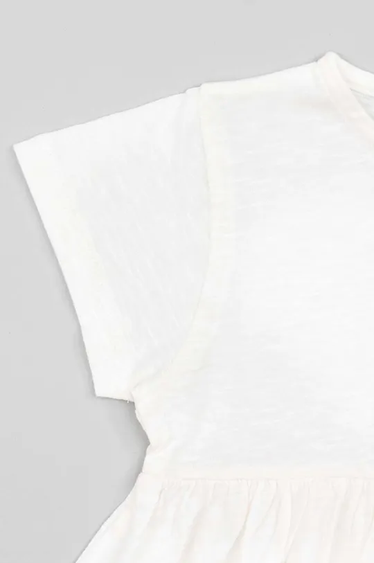 bela Otroška bombažna kratka majica zippy