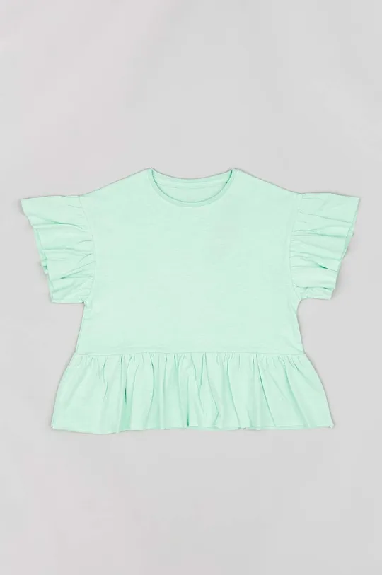 зелений Дитяча бавовняна футболка zippy Для дівчаток