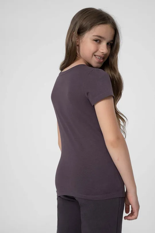 vijolična Otroška bombažna kratka majica 4F