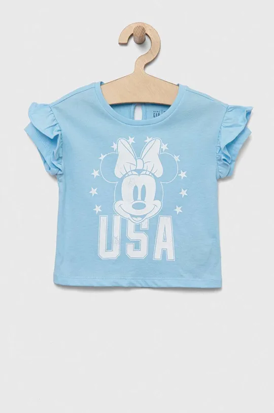 блакитний Дитяча бавовняна футболка GAP x Disney Для дівчаток