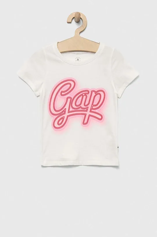 бежевий Дитяча бавовняна футболка GAP Для дівчаток