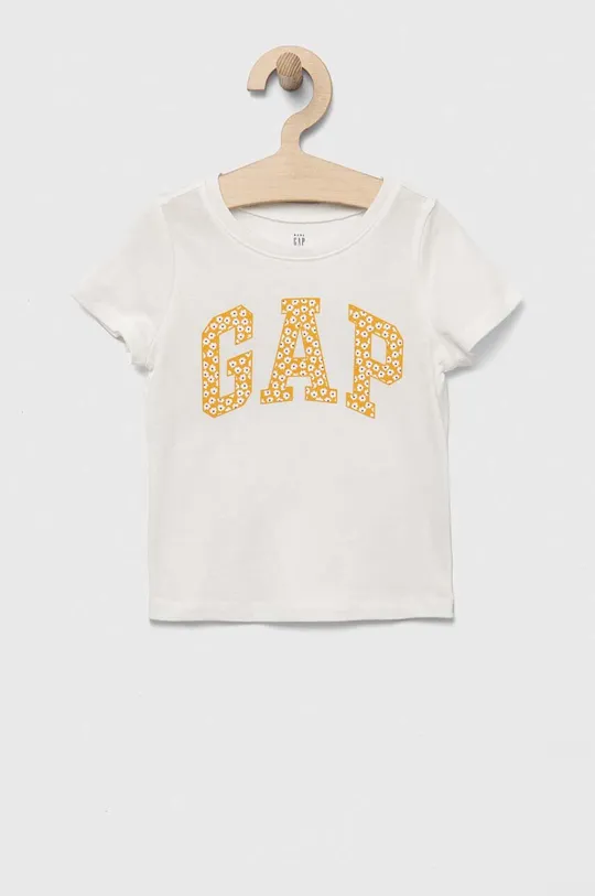 bela Otroška bombažna kratka majica GAP Dekliški