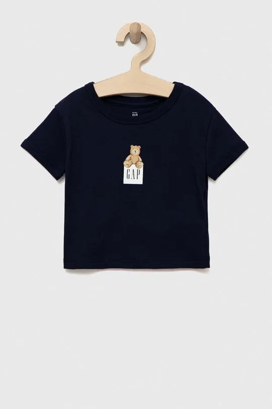 granatowy GAP t-shirt bawełniany dziecięcy Dziewczęcy
