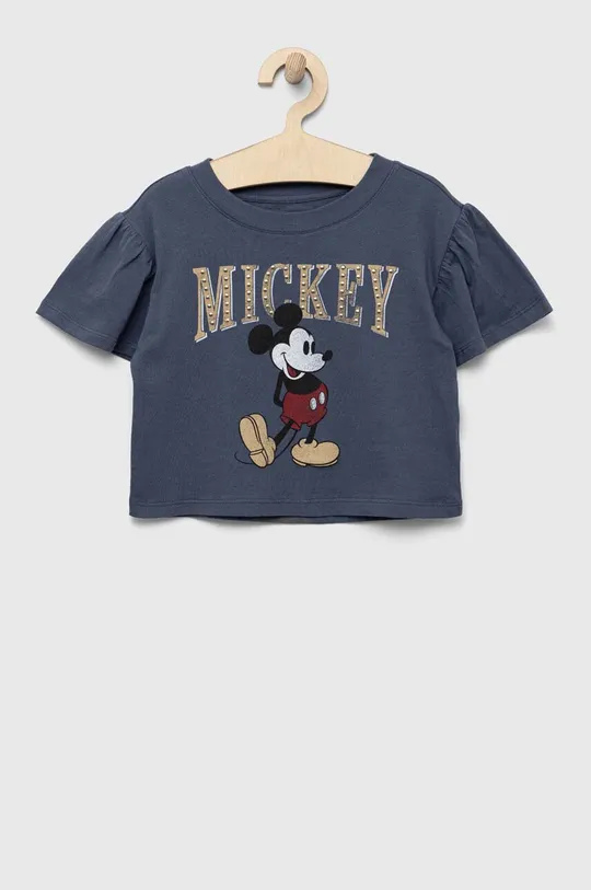 granatowy GAP t-shirt bawełniany dziecięcy x Disney Dziewczęcy