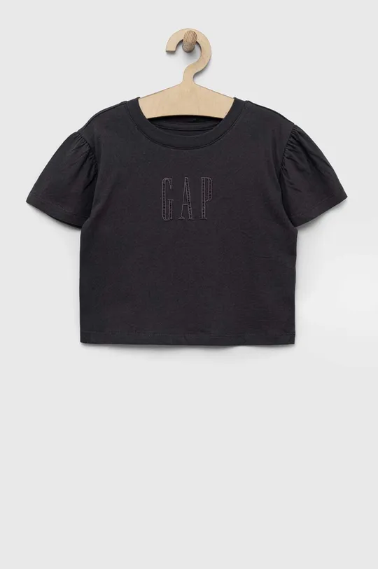 серый Детская хлопковая футболка GAP Для девочек