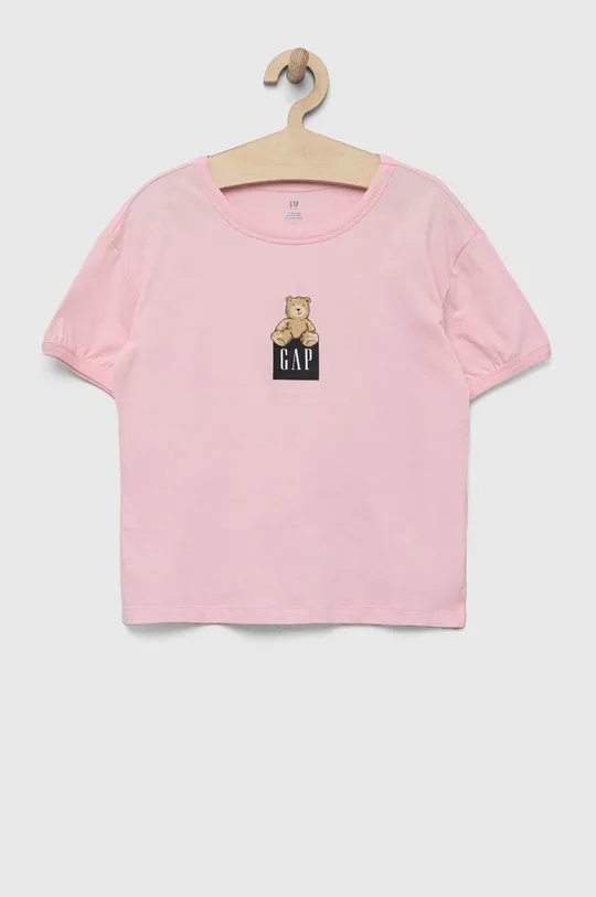 ροζ Παιδικό βαμβακερό μπλουζάκι GAP Για κορίτσια