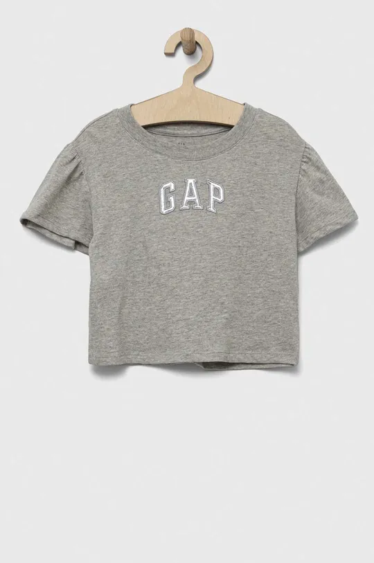 szary GAP t-shirt bawełniany dziecięcy Dziewczęcy